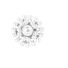 Alloy Crystal Rhinestone Flower Brooch with White Imitation Pearls PW-WG69B41-02-1