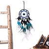 Evil Eye Cotton Woven Net/Web with Feather Hanging Decorations PW-WGF8508-01-2