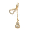 Rack Plating Brass Micro Pave Clear Cubic Zirconia Pendants KK-Z064-14G-1