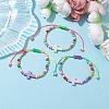 Cross & Round Acrylic Braided Bead Bracelets BJEW-JB10239-01-5