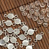 6mm Dome Clear Glass Cover & Platinum Brass Cabochon Connector Settings DIY Jewelry Findings DIY-X0090-1
