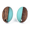 Resin & Walnut Wood Stud Earring Findings MAK-N032-004A-A07-2