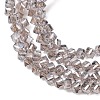 Electroplate Transparent Glass Beads Strands GL-CBA7A17-01A-01-3