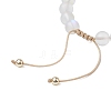 8mm Round Synthetic Moonstone & Shell Pearl Braided Bead Bracelets BJEW-JB10428-5