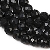Natural Dyed & Heated Black Onyx Beads Strands G-A129-3mm-25-5