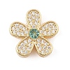 Brass Micro Pave Cubic Zirconia Slide Charms ZIRC-I068-19G-2