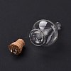 Teardrop Glass Cork Bottle Pendants AJEW-A041-01D-4