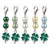 5Pcs 5 Colors Clover Alloy Enamel Pendant Decorations HJEW-JM02648-2