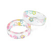 Transparent Resin Star Finger Ring for Women RJEW-T022-028-3