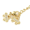 Brass Micro Pave Clear Cubic Zirconia End with Chains LS-KK-P290-24G-2
