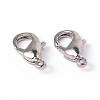 Platinum Plated Brass Lobster Claw Clasps With Loop X-EC100-NF-3