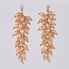 Electroplate Glass Cluster Beads Dangle Stud Earrings EJEW-JE03824-04-1