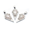 Natural Rose Quartz Pendants G-O176A-12P-2