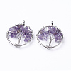 Natural Amethyst Pendants G-E419-03P-1