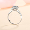 Square Rhodium Plated 925 Sterling Silver Pave 6.5x3.9mm Moissanite Finger Rings for Women WG02E28-11-2