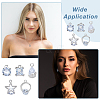 SUPERFINDINGS 30Pcs 5 Styles Alloy Cubic Zirconia Pendants ZIRC-FH0001-48-6