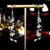 Spiral Ribbon Alloy Crystal Rhinestone Dangle Earrings FS-WGD182D-01-3