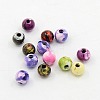 Spray Painted Plastic Acrylic Round Beads MACR-L001-05-1