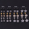 316L Surgical Stainless Steel Clear Cubic Zirconia Star Cartilage Earrings WGC4894-11-1