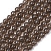 Natural Smoky Quartz Round Beads Strands X-G-E329-6mm-38B-2
