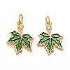 Autumn Theme Brass Cubic Zirconia Charms X-KK-P216-06MG-01-1