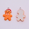 Opaque Resin Pendants with Platinum Tone Iron Accessories RESI-WH0014-13-1
