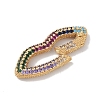 Rack Plating Brass Micro Pave Cubic Zirconia Spring Gate Rings Clasps KK-NH0002-17G-02-2