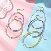 Natural & Synthetic Mixed Gemstone & Shell Pearl Beads & Glass Beaded Bracelets for Women BJEW-JB13078-2