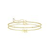 2Pcs 2 Styles Brass Beaded Bracelets & Satellite Chains Bracelets for Women FS-WG4A116-07-1