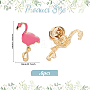 16Pcs Flamingo Shape Enamel Pins JEWB-PH0001-71-2
