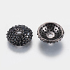Brass Micro Pave Cubic Zirconia Bead Cap ZIRC-E138-04B-2