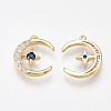 Brass Cubic Zirconia Charms KK-S350-389A-2