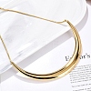 304 Stainless Steel Arc Shaped Pendant Snake Chain Necklaces for Women NJEW-B122-03G-2