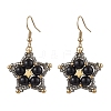 Natural Black Onyx Dangle Earrings EJEW-JE06238-01-1