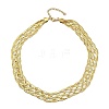 201 Stainless Steel Mesh Chain Necklaces LS-NJEW-H085-01G-1