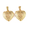 Floral Embossed Brass Locket Pendants KK-CBA7157-03G-1