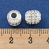 Rack Plating Brass Micro Pave Clear Cubic Zirconia Beads KK-L215-309S-3