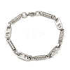 Non-Tarnish 201 Stainless Steel Column & Oval Link Chain Bracelet BJEW-B078-38P-1