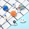 8Pcs 8 Styles Space Astronaut Theme Resin Lapel Pins for Backpack Clothes JEWB-CJ0003-49-5
