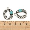 Synthetic Turquoise & Alloy Pendants PALLOY-H146-01AS-O-3
