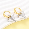 Two Tone Heart Brass Hoop Earrings EJEW-D322-12GP-02A-2