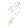 Alloy Cross Pandant Necklace with Ball Chains NJEW-K245-001C-2