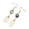 Natural Abalone Shell/Paua Shell & Natural Trochid Shell/Trochus Shell Dangle Earring for Women EJEW-JE07401-5