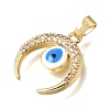 Brass Micro Pave Clear Cubic Zirconia Pendants KK-C263-22F-G-2
