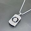 Rectangle with Laser Cut Letter 201 Stainless Steel Initial Pendant Necklaces WGA5E8C-15-1