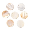 Natural White Shell Mother of Pearl Shell Pendants X-SSHEL-D080-1