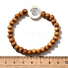 Wood Beads Kids Stretch Bracelets BJEW-JB03970-M-9