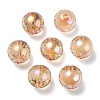 UV Plating Transparent Rainbow Iridescent Acrylic Beads TACR-D010-07A-2