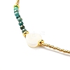 Adjustable Miyuki Seed & White Shell & Natural African Turquoise Beaded Necklaces NJEW-O127-02-2