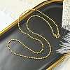 1.5mm Rack Plating Brass Ball Chain Necklaces for Women Men MAK-L044-63G-3